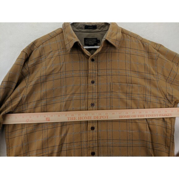 Pendleton "Lodge" 100% Virgin Wool Long Sleeve Button Up Flannel Plaid Mens XL - Picture 10 of 12